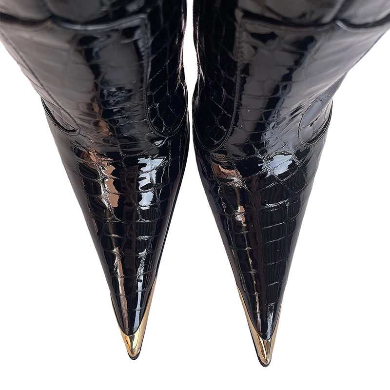 Cq Anela Kroco Overknee Boots pointy toe