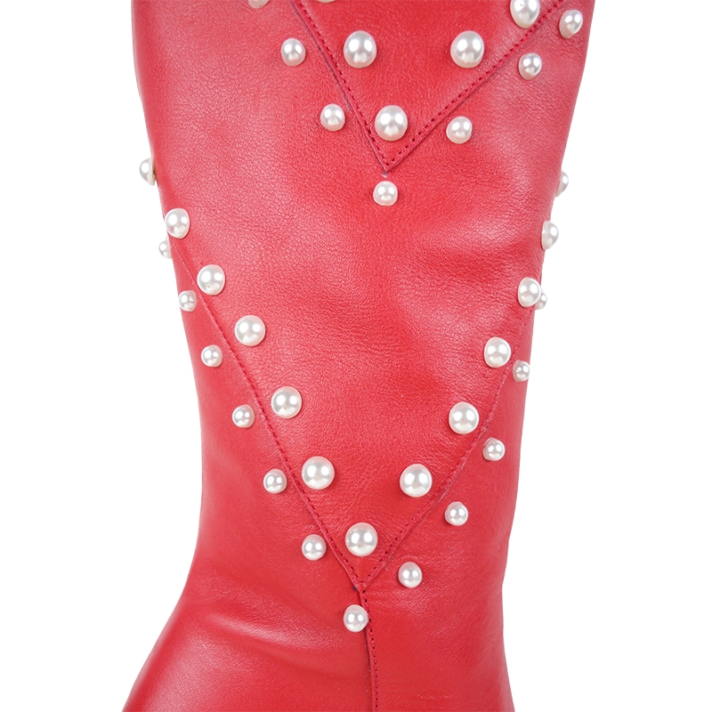 Cq Perla Overknee boots pointy toe pearl