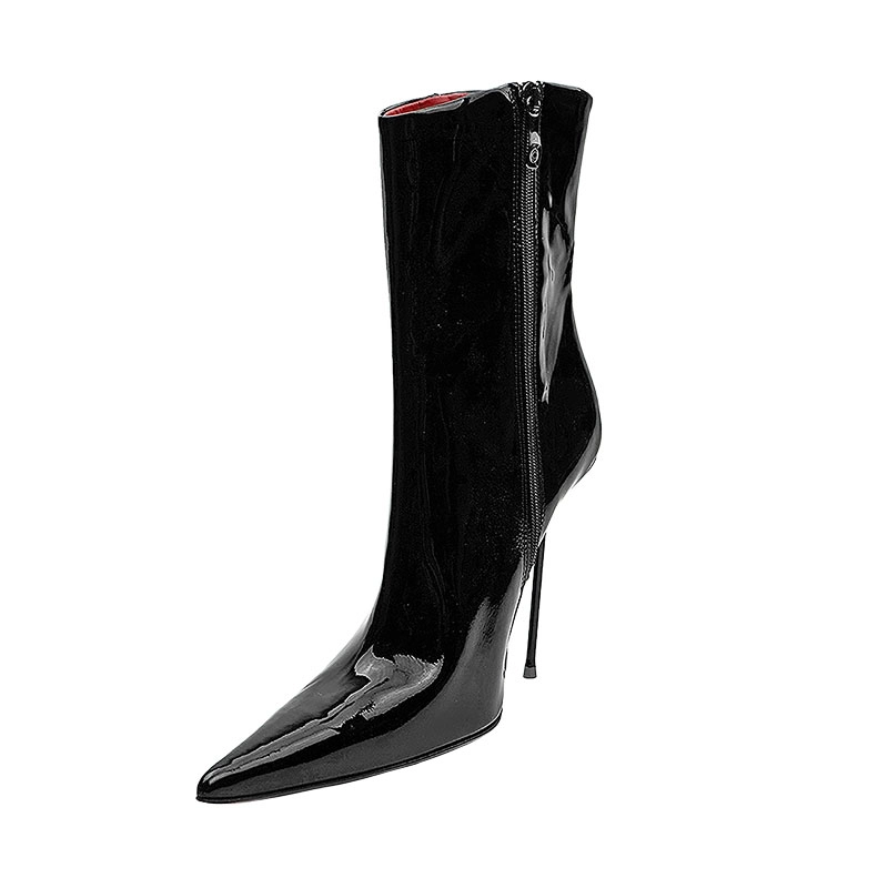 Cq divinities ankle booties patent leather side view